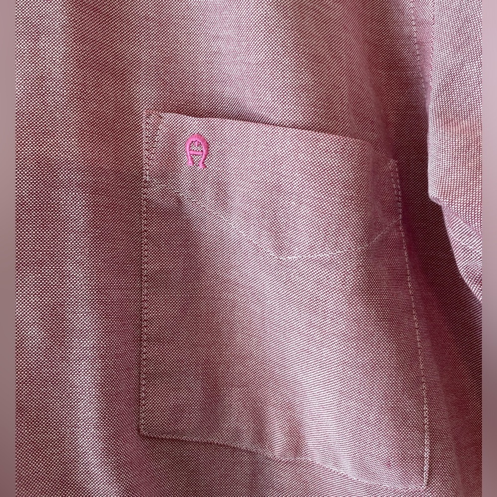 NWOT Etienne Aigner Short Sleeve Dress Shirt-Pink-Neck 15.5 - Picture 2 of 5